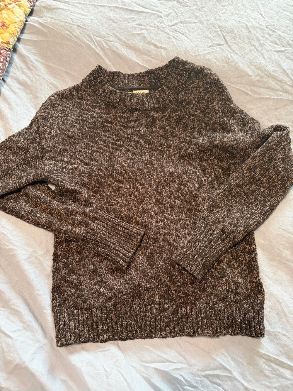 L.L. Bean Cozy Crewneck Sweater in Dark Heather Grey